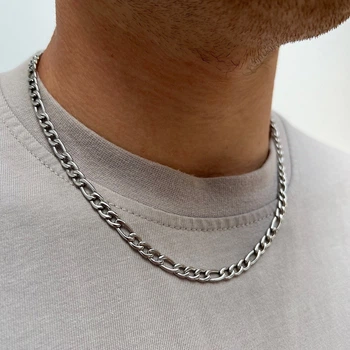 Цепочка на шею, Silver Cuban, 5 мм, нержавеющая сталь