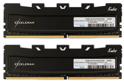 Модуль пам'яті eXceleram DDR4 16GB (2x8GB) 3200MHz Black Kudos (EKBLACK4163222AD) 251205