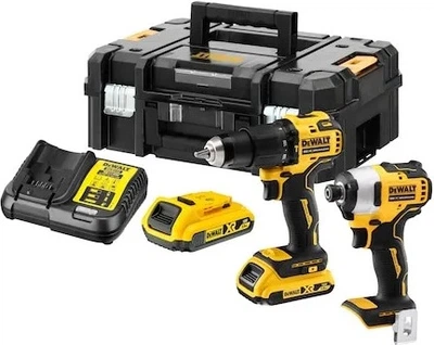 Набір безщіткових інструментів DeWalt 18V DCD709 + DCF809 з 2 акумуляторами 2 Ah (DCK2062D2T-QW)