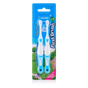 Зубные щетки Brush-Baby First Brush от 0 до 18 месяцев (голубые), 2 шт