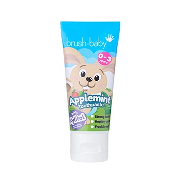 Детская зубная паста Brush-Baby от 0 до 3 лет ( яблочная мята, фтор 1000 ppm), 50 мл