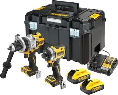 Набір електроінструментів DeWalt 18V XR POWERSTACK DCD1007 + DCF860 з 2 акумуляторами 5 Ah (DCK2200H2T-QW)