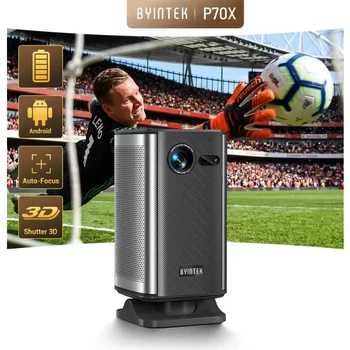 Портативний проектор з акумулятором Byintek UFO P70X DLP OSRAM 2 / 32 gb 400 ANSI android tv 10000 mAh Type-C auto focus wi fi 6D auto keystone
