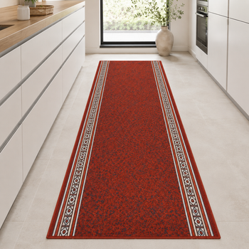Ковровая дорожка Dinarsu Epic Red ширина 80 см красная, низкий ворс, войлочная основа, на отрез (цена за пог. м)