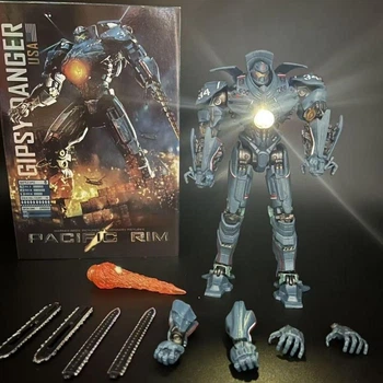 Коллекционная экшн-фигурка Gipsy Danger / Джипси Денджер Pacific Rim — боевой робот Егерь Бродяга Опасный с Тихоокеанский Рубеж Jaeger Action Figure с LED-подсветкой и аксессуарами, 18 см