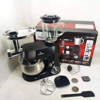 Кухонный комбайн 3в1 Crownberg CB-3409 с блендером и мясорубкой 2600Вт машина тестомес планетарный 5л