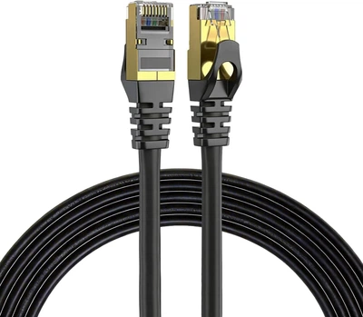 Кабель Ethernet Cat 7 Elfcam 30 см - сетевой LAN кабель SFTP с позолоченными RJ45-коннекторами