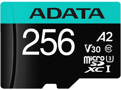 Карта пам'яті microSD 256Gb ADATA Premier Pro 256Gb Class 10 V30S A2 + SD адаптер (AUSDX256GUI3V30SA2-RA1)