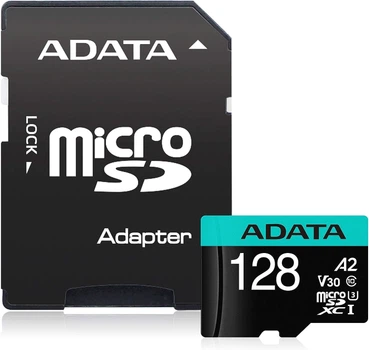Карта памяти microSD 128Gb ADATA Premier Pro + SD адаптер (AUSDX128GUI3V30SA2-RA1)