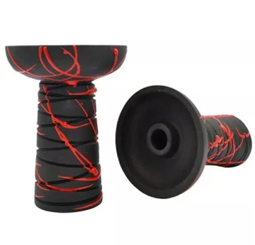 Кальянная чаша Gusto Bowls Classic Phunnel Black-Red 11см из глины черно-красная жаростойкая