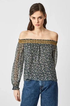 Женский темно-синий топ с узором LOUISE Pepe Jeans S PL304049