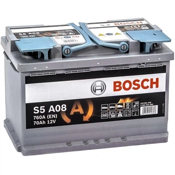 Автомобильный аккумулятор Bosch S5 AGM 12В 70Ah 760A R+ для легкового авто (0 092 S5A 080)