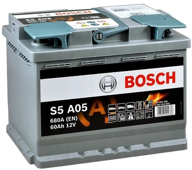 Автомобильный аккумулятор Bosch S5 AGM 12В 60Ah 680A R+ для легкового авто (0 092 S5A 050)