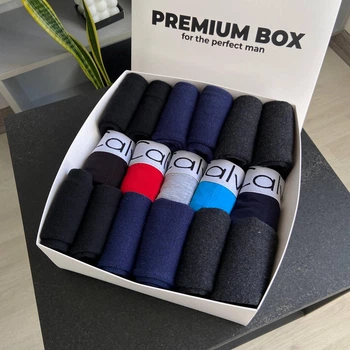 Трусы боксерки мужские набор трусов и носков Premium Box CK Boxer (5 шт трусов + 12 пар носков махра) XL (240413)
