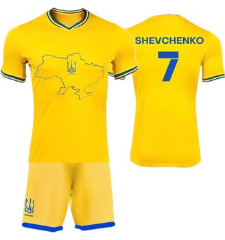 Форма футбольна дитяча Shevchenko (Шевченка) 7 Ukraine (Збірна України), сезон 24/25, 30 розмір, ріст 160-165 см, жовта