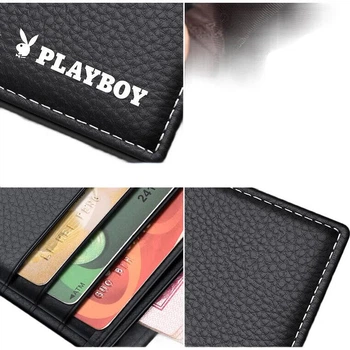 Чоловічий гаманець PLAYBOY з натуральної шкіри, гаманець-розкладачка з високоякісної коров'ячої шкіри для посвідчень особи та документів, подарунок на день народження чоловікові чи батькові середнього віку