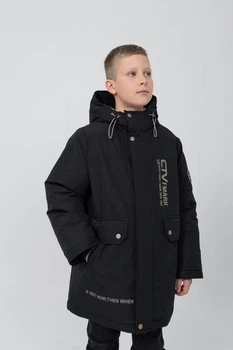 Зимова куртка подовженого крою для хлопчика CVETKOV FAMILY MARK 158 Чорний (cvet2000000264929)