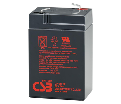 Акумулятор AGM 6V 4.5Ah CSB GP645 (06590)