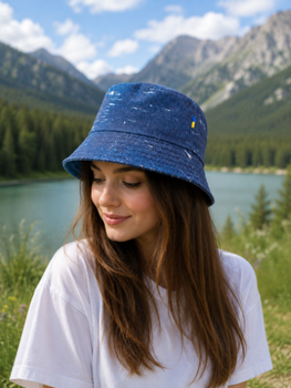 Жіноча літня лляна панама ARTKNIT 58см Синій (ak26527)