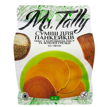 Смесь для панкейков микс с муки риса и зеленой гречки Без глютена Ms. Tally 800 г