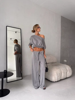 Жіночий костюм AVOCADO (кофта+штани) Milirud 44 Сірий (652-2-ONESIZE)