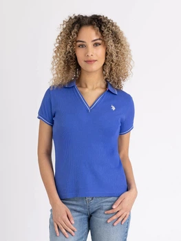 Поло женское U.S. Polo Assn 216669-6800A(WEST BLUE) XS Синее (786662327333)