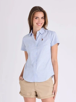 Сорочка бавовняна жіноча U.S. Polo Assn 21H0044-NA00A(BLUE NEUTRAL) M Синя (786662564257)