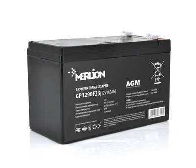 Аккумулятор AGM 12V 9Ah MERLION GP1290F2B (06010)