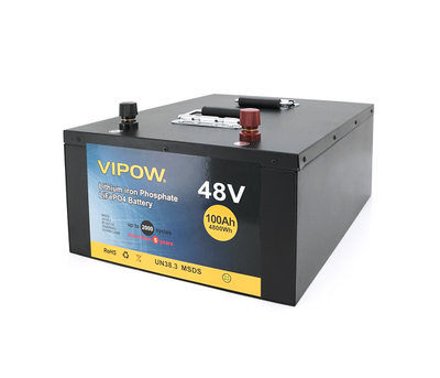Аккумулятор LiFePO4 51.2V 100Ah Vipow со встроенной ВМS платой 80A (17733)