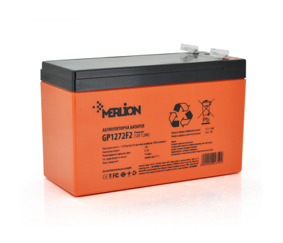 Аккумулятор AGM 12V 7.2Ah MERLION GP1272F2 PREMIUM (02350)