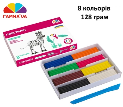 Пластилін "ГАММА'UA" Захоплення" 8 кольорів /200310/128 грам