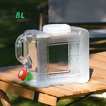 Бутылка квадратная для воды с ручкой и крышкой, поликарбонатная ViO PC-T 8 л