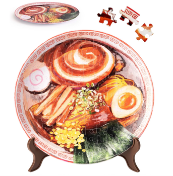 3D пазл тарелка PieceRelax Soy Sauce Chashu Ramen 124 детали – декоративный пластиковый пазл для взрослых