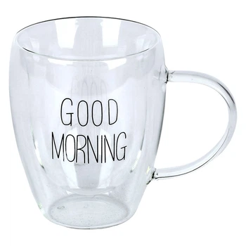 Чашка с двойной стенкой для латте "Good morning" R99010 350 мл Прозрачный