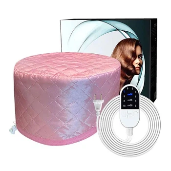 Електрична термошапка сушуар Happy Hair Lux Spa Cap для масок ламінування і лікування волосся рожева