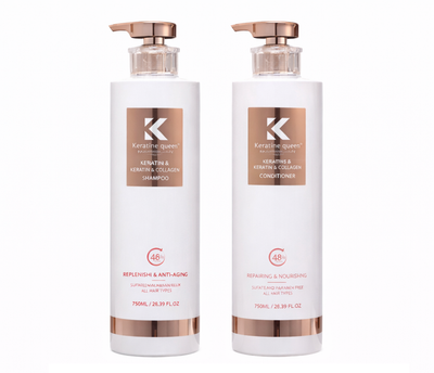 Набір Keratine Queen Duo Collagen шампунькондиціонер для зволоження та відновлення пошкодженого волосся 2х750 мл