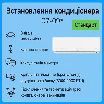 Услуга "Установка кондиционера 07-09* - Стандарт"