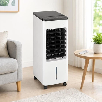 Охладитель воздуха напольный с пультом, 50W, бак 5,5 л, 3 скорости, таймер (Мини кондиционер для комнаты)