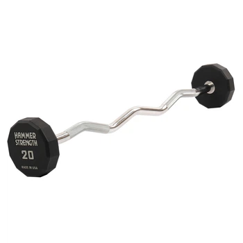 Штанга неразборная с фиксированным весом изогнутая PEV HAMMER STRENGHT TA-9978-20 20кг