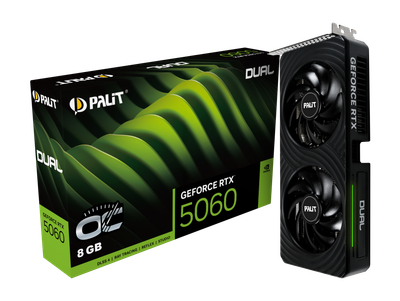 Видеокарта RTX 5060 8GB GDDR7 Dual OC Palit (NE75060S19P1-GB2063D)