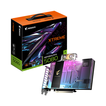 Видеокарта RTX 5080 16GB GDDR7 Aorus Xtreme Waterforce WB Gigabyte (GV-N5080AORUSX WB-16GD)