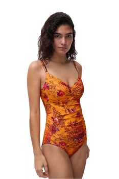 Купальник слитный с мягкой чашкой Chantelle 48E/XL Оранжевый микс (C79-light mediterran) (115405)