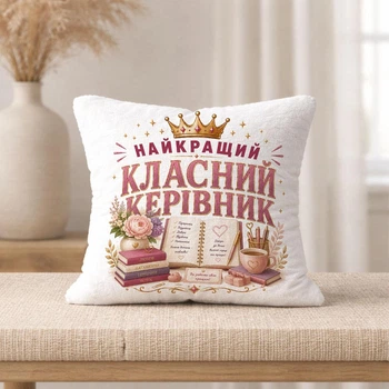 Плюшевая подушка с надписью "Лучший классный руководитель!"