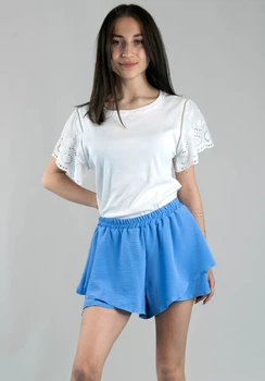 Шорти жіночі літні вільні жатка (Н100) Блакитний, 44