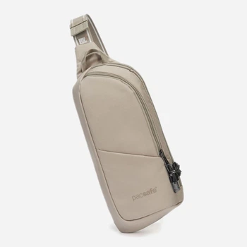 Сумка слінг через плече тканинна середня PacSafe V Action Sling 60161 Бежева (60161237)