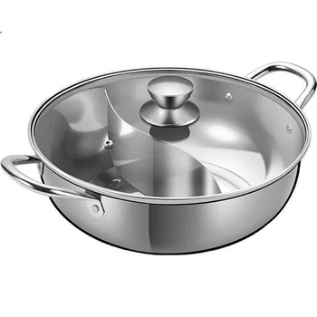 Двусторонняя кастрюля COOKER KING, нержавеющая сталь 304, диаметр 32 см, легко моется, совместима с индукционными, газовыми и открытыми плитами.