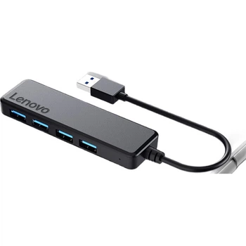 USB-хаб Lenovo, конвертер інтерфейсу 3.0, високошвидкісний 4-портовий розширювач, USB-адаптер для розширення док-станції, концентратор-хаб, USB-подовжувач, док-станція розширення, підходить для ноутбуків та настільних комп'ютерів
