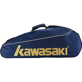 Сумка для бадминтона KAWASAKI, наплечная сумка, теннисная сумка для мужчин и женщин, отдельное отделение для обуви, сумка для ракеток для бадминтона, 8327 темно-синий