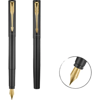 Ручка PARKER перьевая фирменная деловая, подарочная, Weiya XL Classic Black Gold Clip