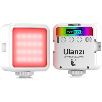 Ulanzi VL49RGB (белый) Магнитный полноцветный заполняющий свет, портативный светодиодный карманный светильник с двойной температурой для фотосъемки, беззеркальных камер, смартфонов, портретной съемки в помещении и спецэффектов.